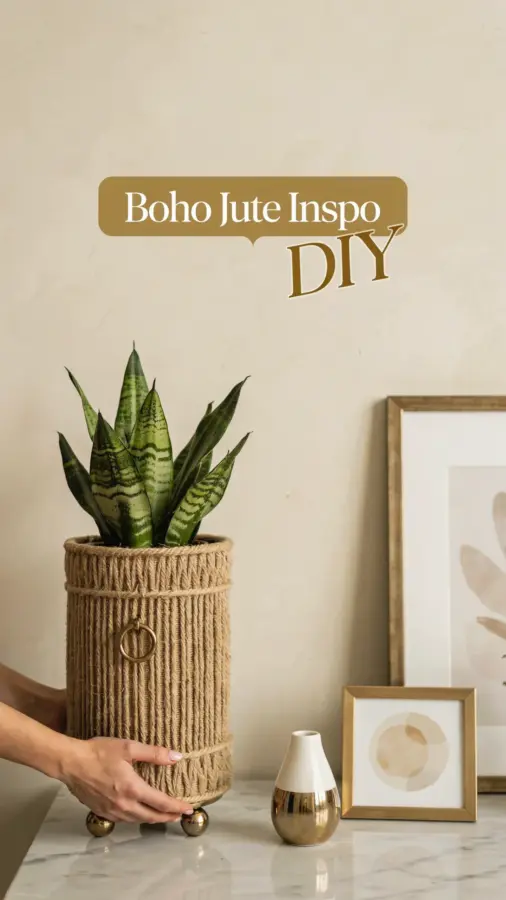 DIY Jute Boho Planter | Easy Natural Decor | Home Craft Idea
