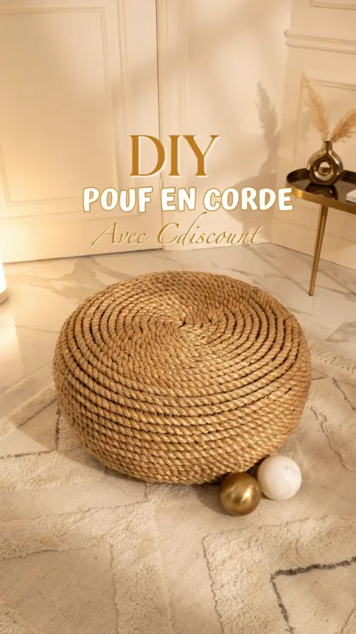 DIY Rope Pouf | Easy Pool Noodle Ottoman | Natural Fiber Decor