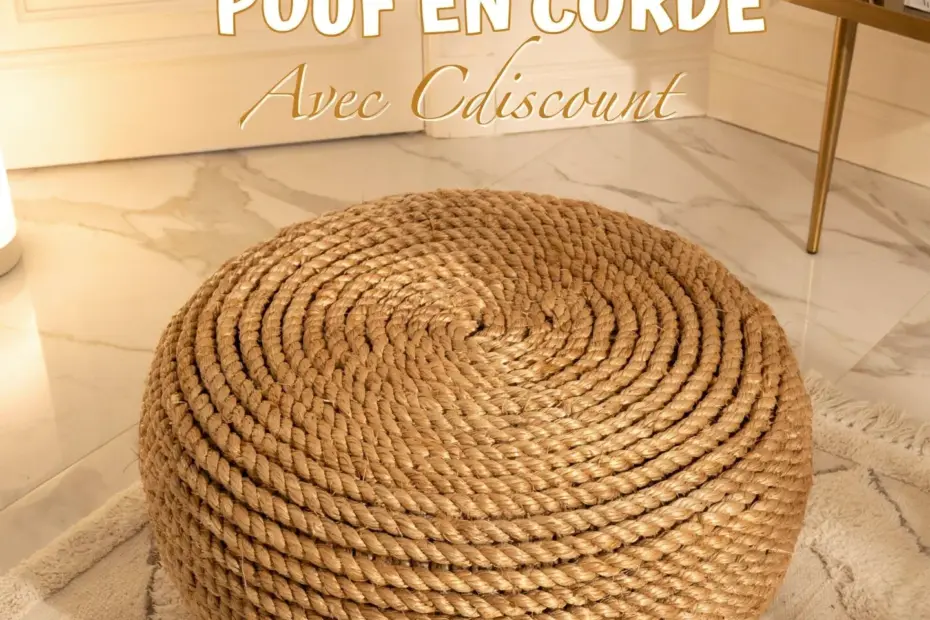 DIY Rope Pouf | Easy Pool Noodle Ottoman | Natural Fiber Decor