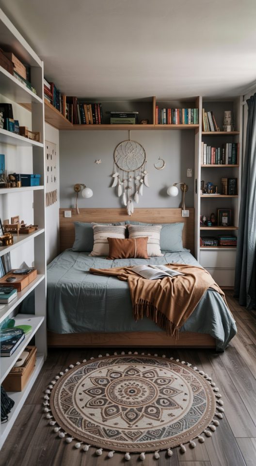 Small Bedroom Ideas with Built-In Shelving and Storage Solutions