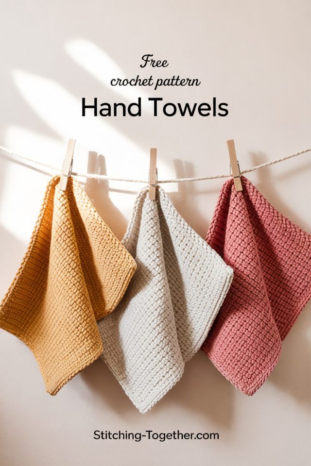 Easy Crochet Hand Towel Pattern Free DIY Bathroom