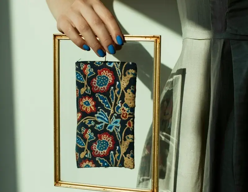 Gold Framed Floral Textile Wall Art | Easy Tapestry Display Idea