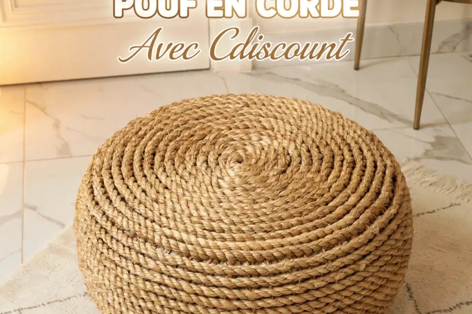 DIY Rope Pouf from Pool Noodles | Easy Natural Fiber Decor Tutorial | Upcycled Jute Pouf