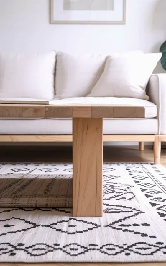 How to Style a Coffee Table with a Moroccan Rug | Minimalist Boho Living Room
