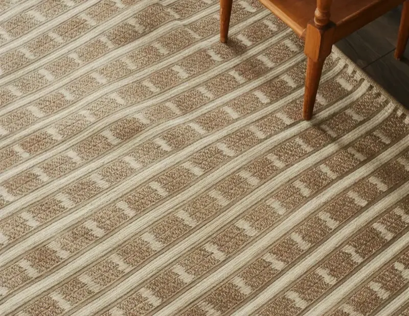 Beige Brown Geometric Area Rug | Before & After Room Transformation
